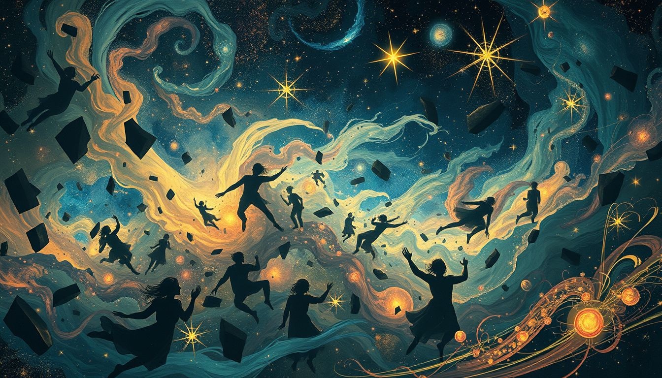 Chaos na zgromadzeniu symbolizuje wewnętrzne konflikty i niepewność.