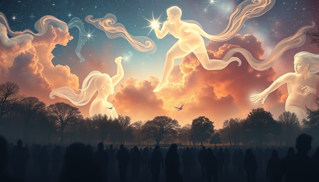 Tłoczny park symbolizuje potrzebę społecznych kontaktów i wsparcia.