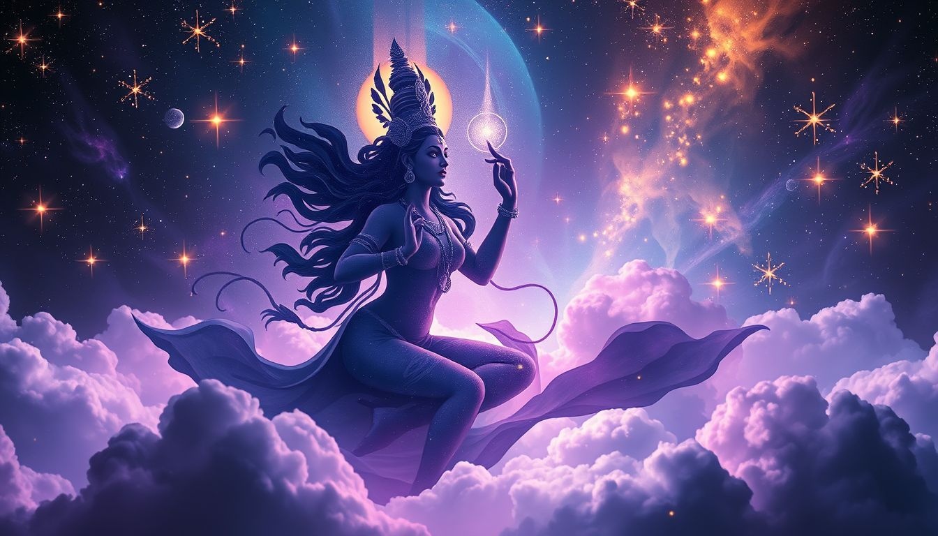 Kali symbolizuje transformację, często współdziała z bóstwami siły.