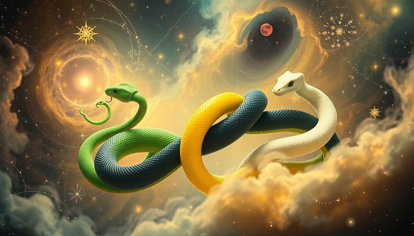 Zielony pyton symbolizuje odrodzenie i nowe początki we śnie.
