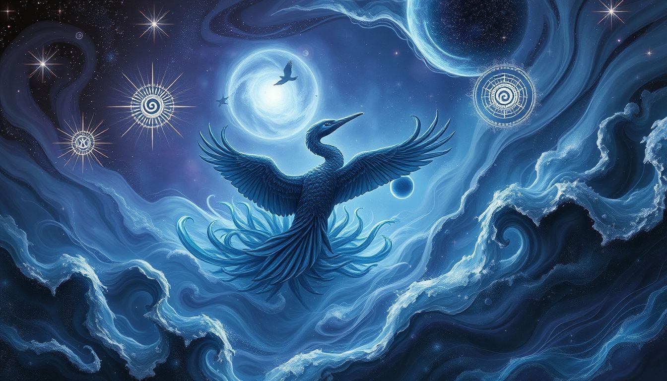 Kormoran symbolizuje intuicję i tajemnice podświadomości w snach.