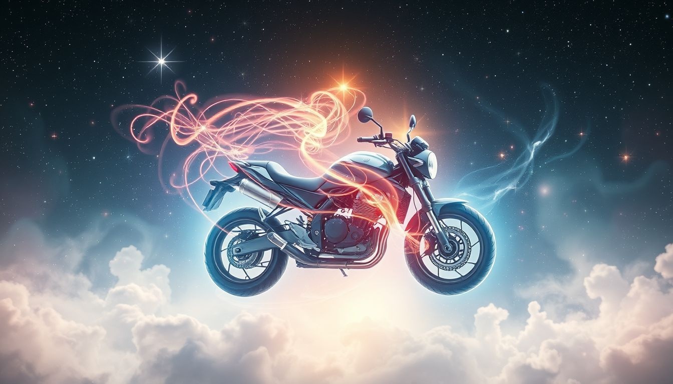 Motocykl symbolizuje równowagę męskiej i żeńskiej energii.