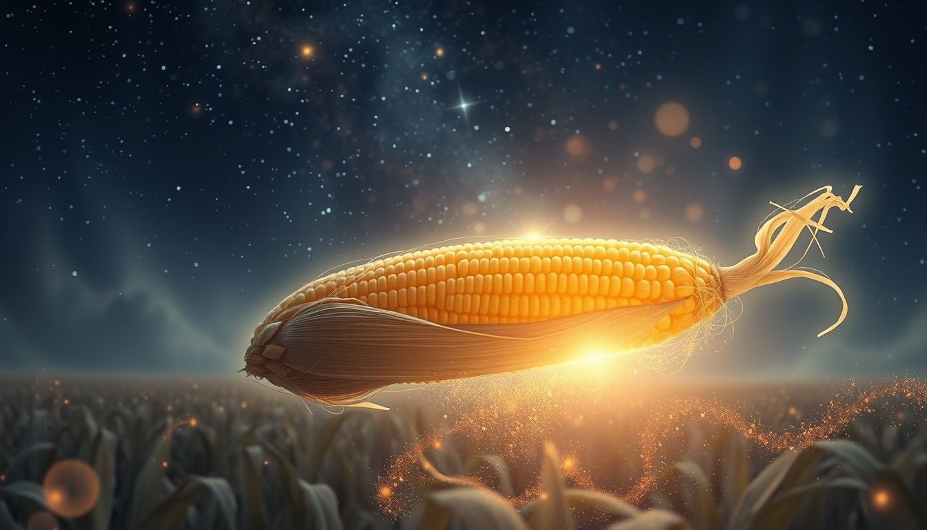 Śniąca się kolba kukurydzy symbolizuje obfitość i pomyślność.