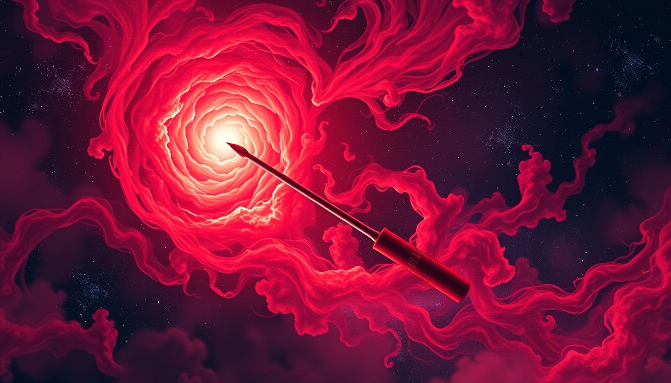 Czerwony śrubokręt symbolizuje intensywną pasję i ukrytą agresję.