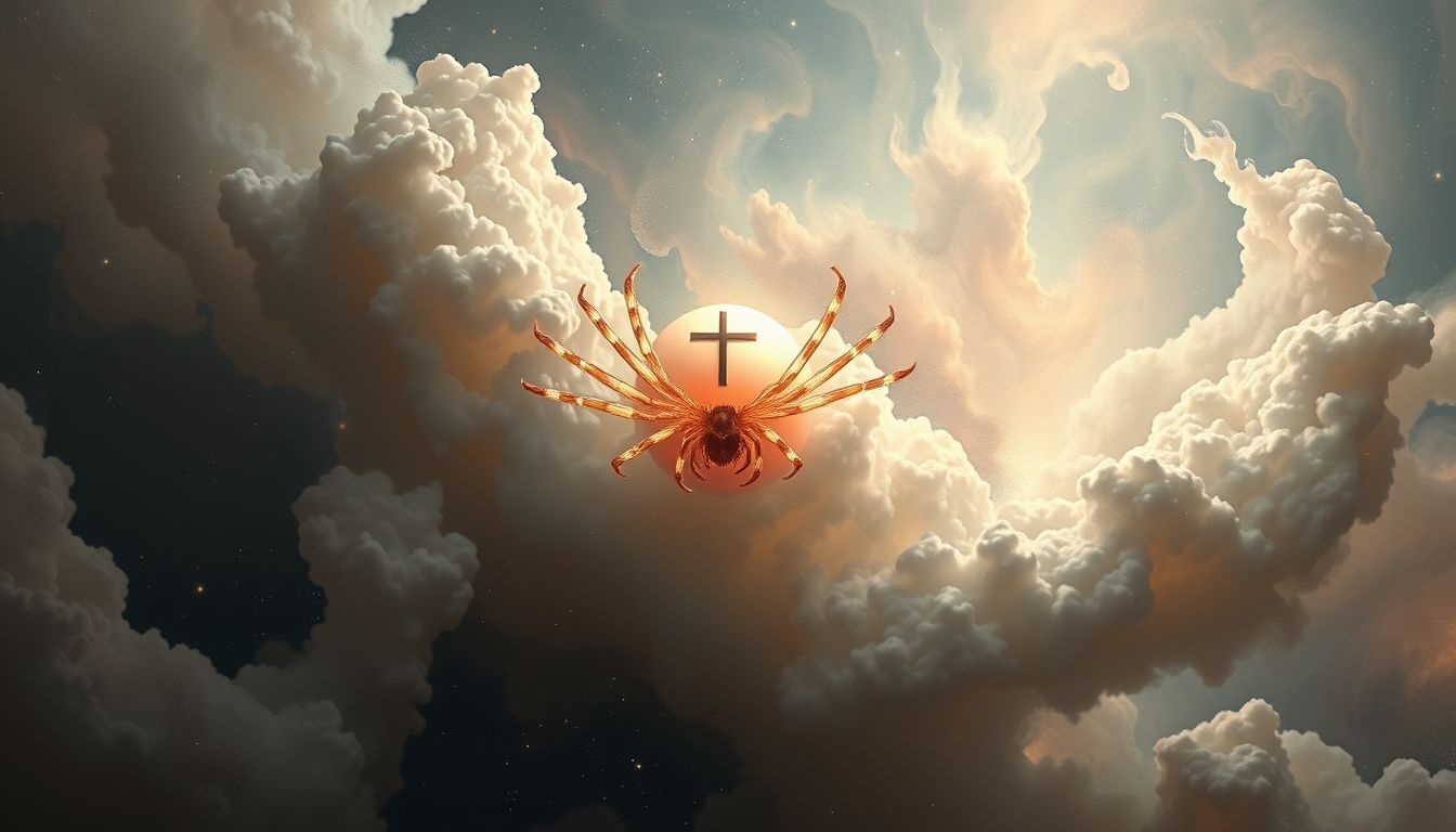 Atak pająka krzyżaka symbolizuje zagrożenie i potrzebę ostrożności.