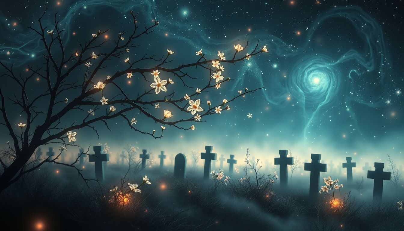 Sen o tarninie na cmentarzu symbolizuje pamięć i przemijanie życia.