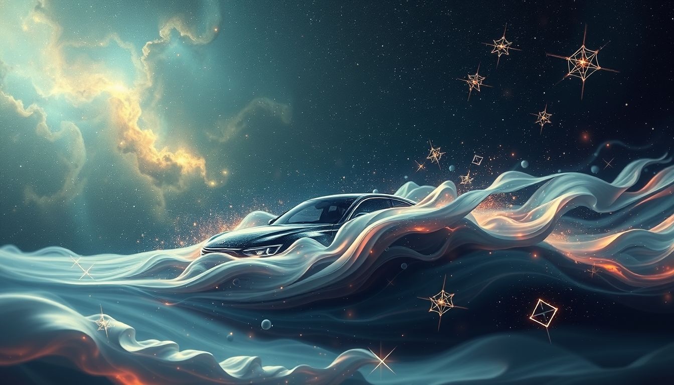 Tonący samochód symbolizuje utratę kontroli i wewnętrzne konflikty emocjonalne.