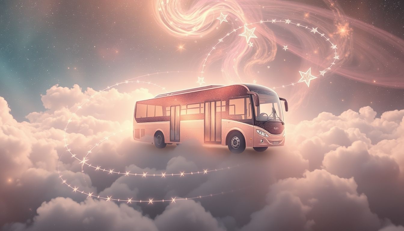 Prowadzenie autobusu symbolizuje kontrolę nad życiową drogą i odpowiedzialność.