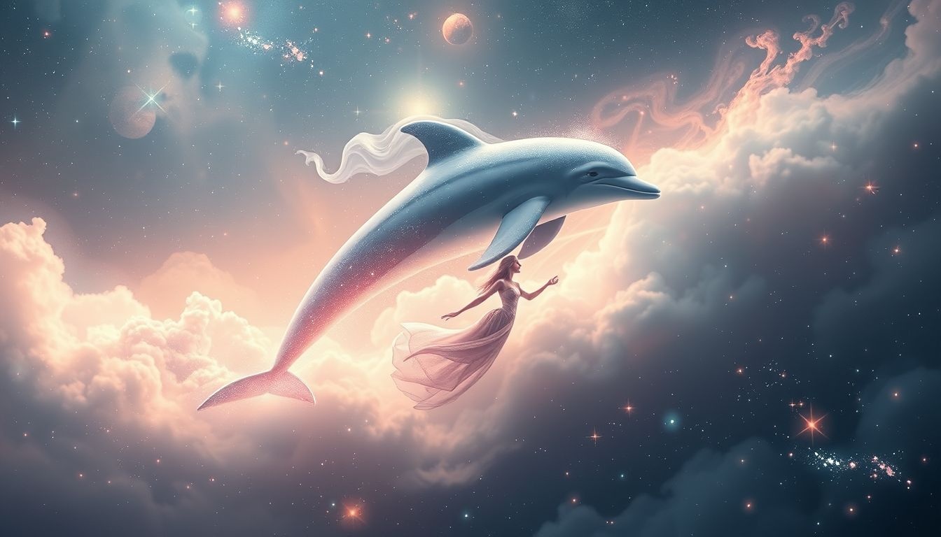 Delfin jako przewodnik symbolizuje intuicję i ochronę duchową.