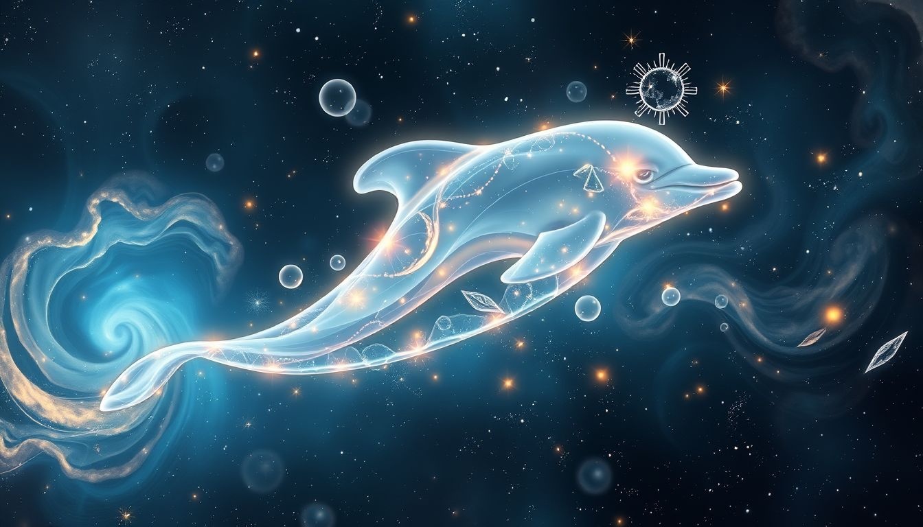 Delfin symbolizuje radość, mądrość i harmonijną komunikację w snach.