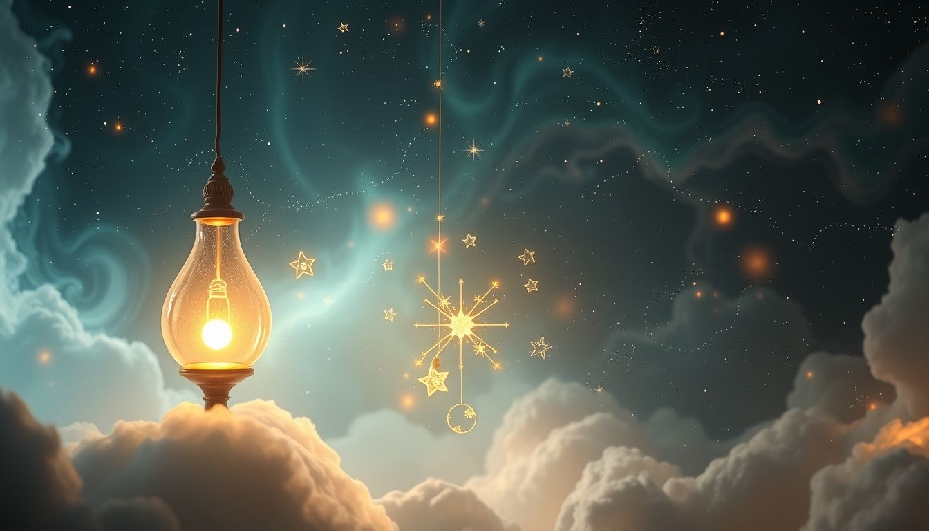 Kapanie z lampy symbolizuje natchnienie i wewnętrzne przebudzenie świadomości.