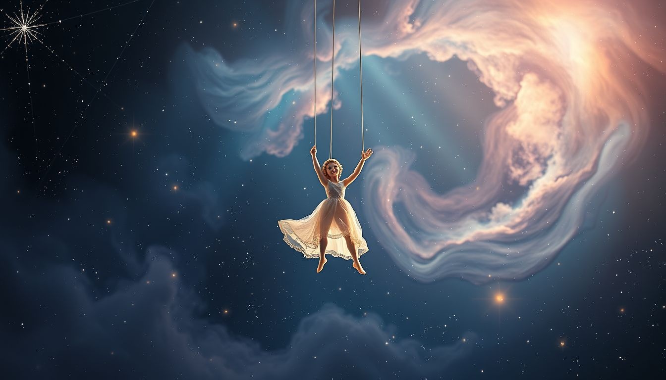 Pacynka symbolizuje taniec życia między wolnością a niestabilnością.