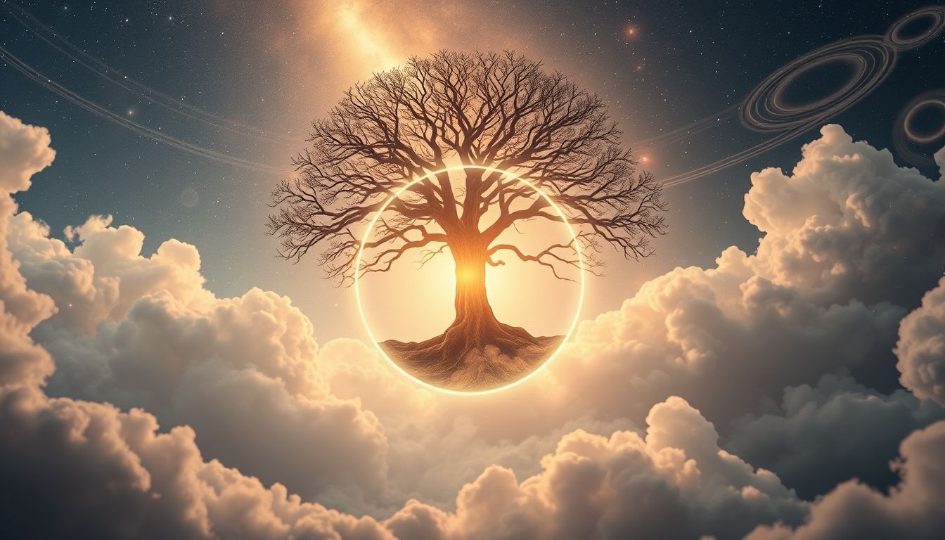 Rdzeń drzewa symbolizuje siłę i głębokie korzenie życia.