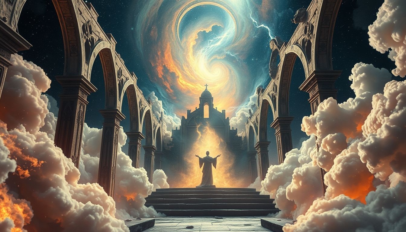 Sen o kaznodziei w ruinach symbolizuje duchowy upadek i kryzys.