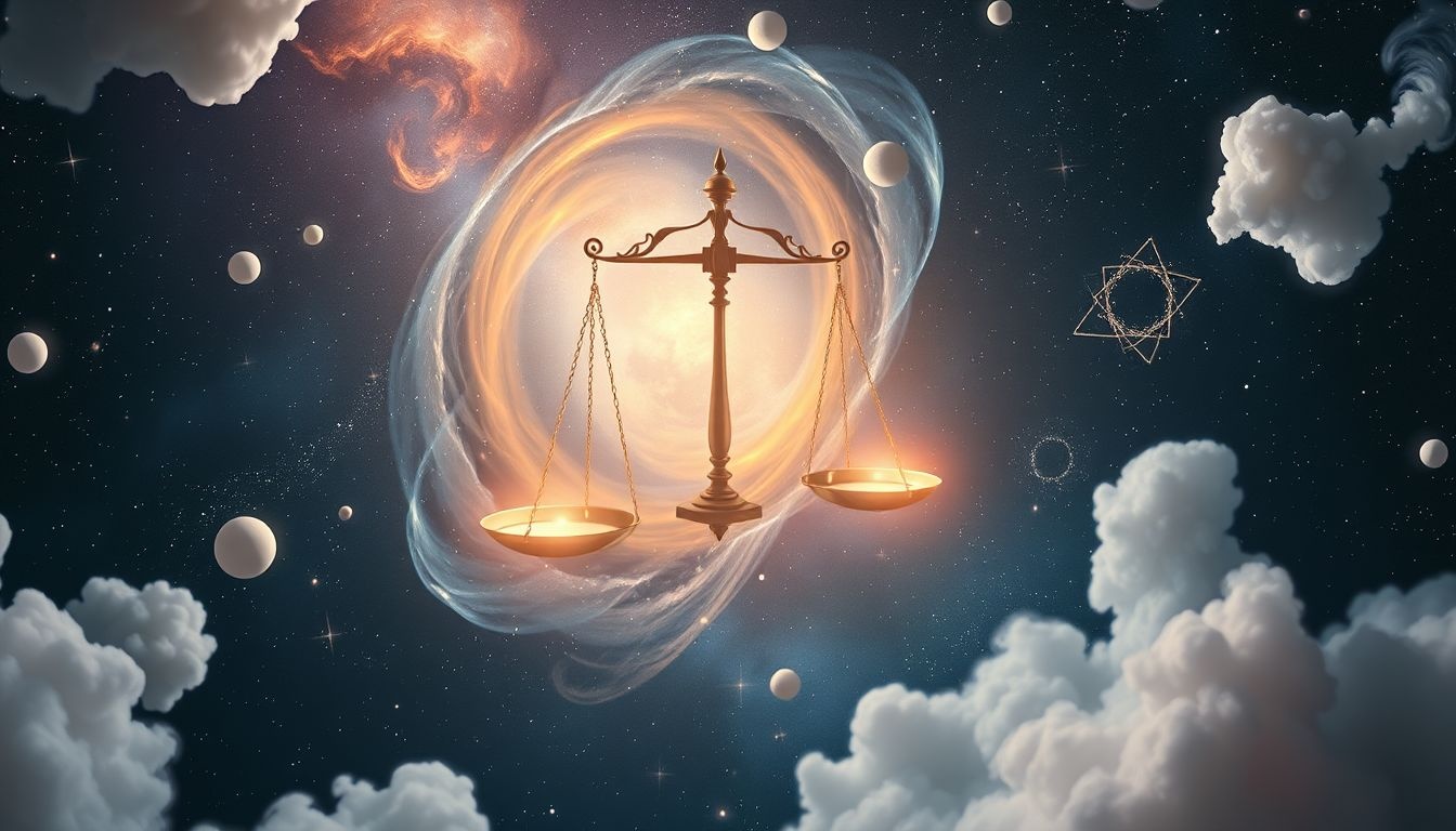 Szalki wagi symbolizują równowagę decyzji w snach sklepowych.