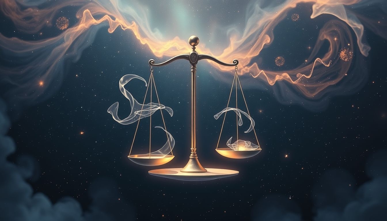 Szalki wagi symbolizują równowagę emocji i decyzji w snach.