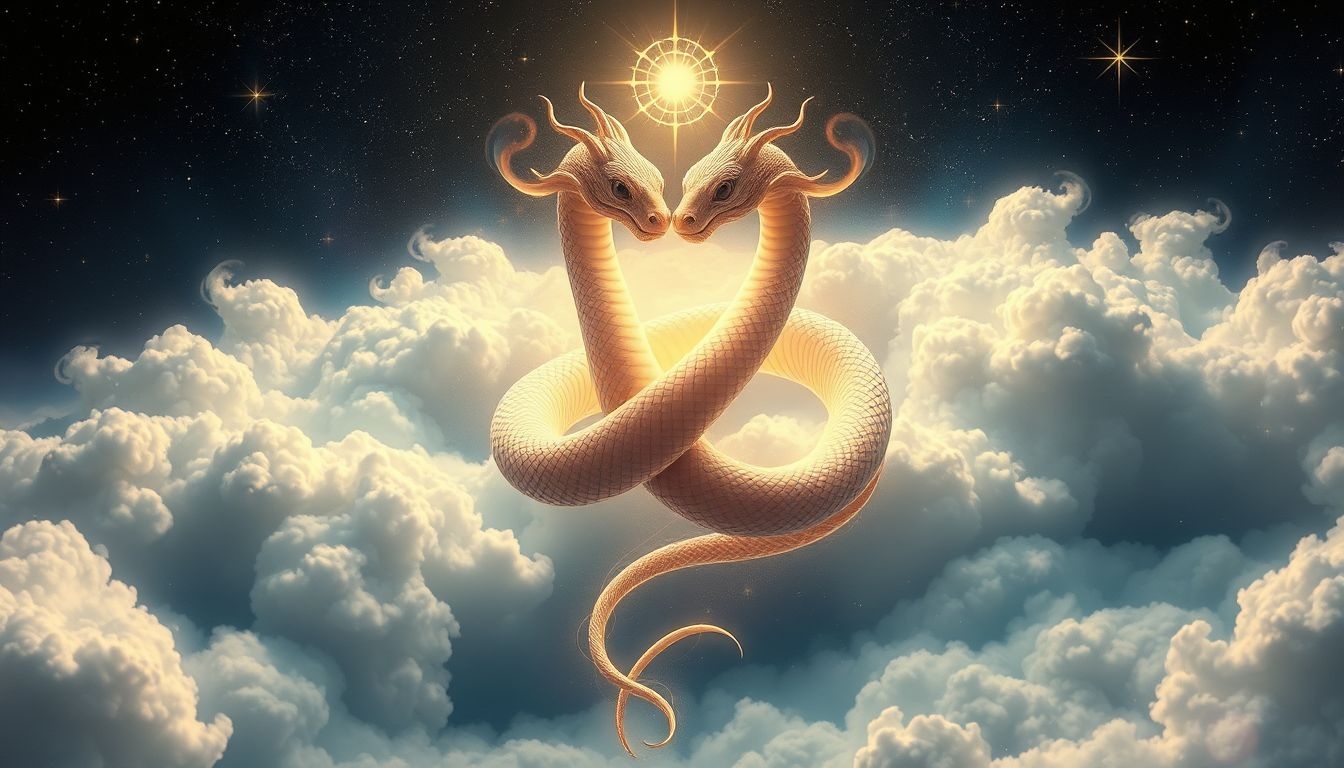 Wąż dwugłowy symbolizuje równowagę między dwiema przeciwstawnymi siłami.