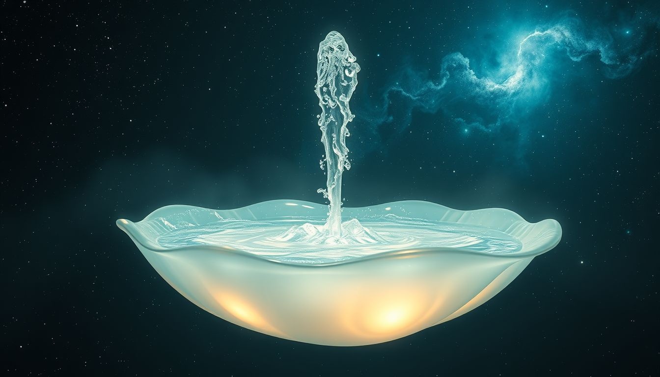 Musująca woda w fontannie symbolizuje radość i nowe początki.