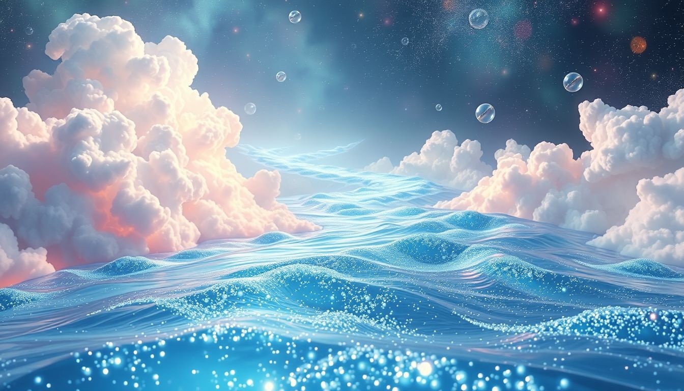 Musująca woda w rzece symbolizuje emocjonalne oczyszczenie i transformację.