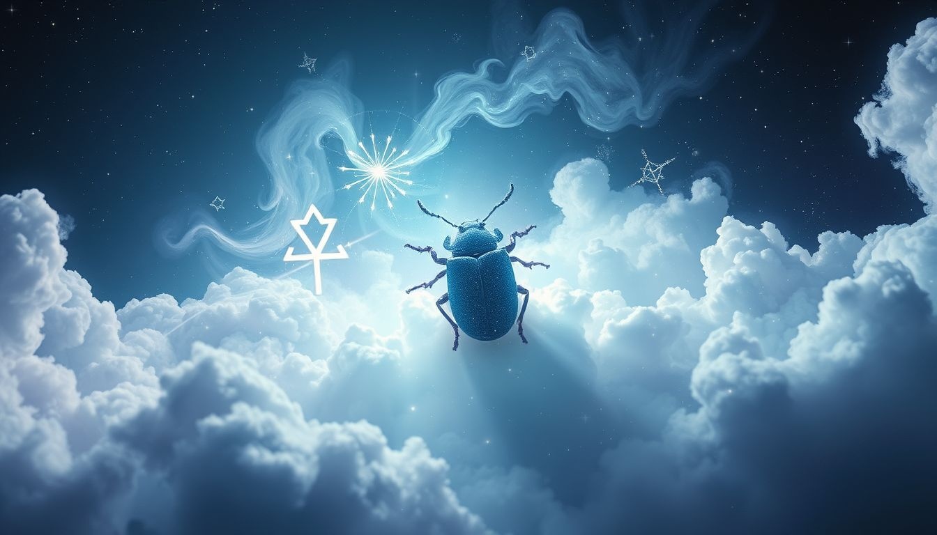 Uciekający chrabąszcz symbolizuje uniknięcie problemów i lęków.