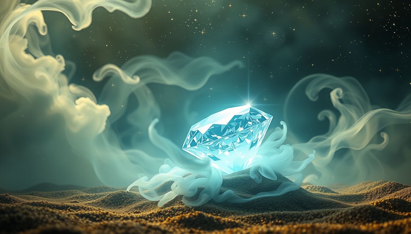 Diament ukryty w ziemi symbolizuje ukryte talenty i wartość.
