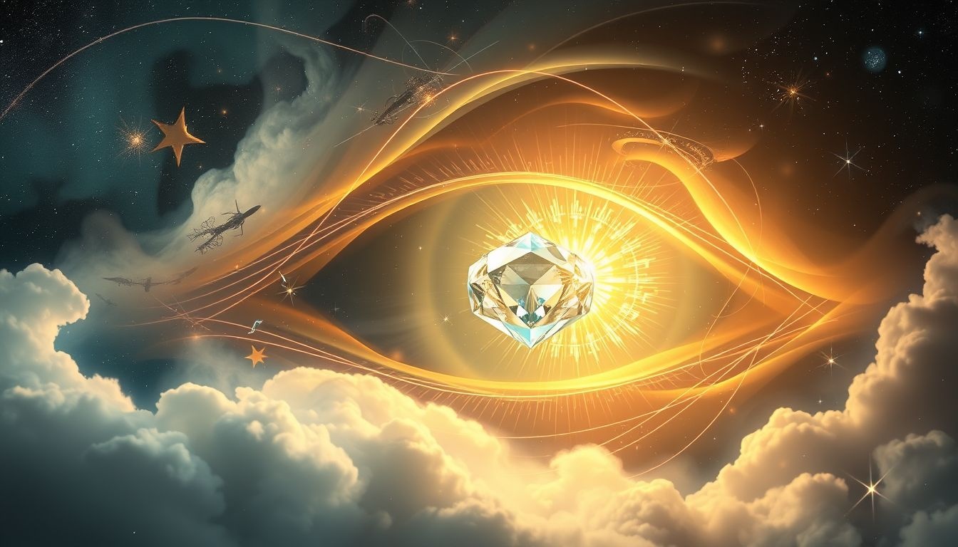Diament w oku symbolizuje wewnętrzną wartość i jasność ducha.