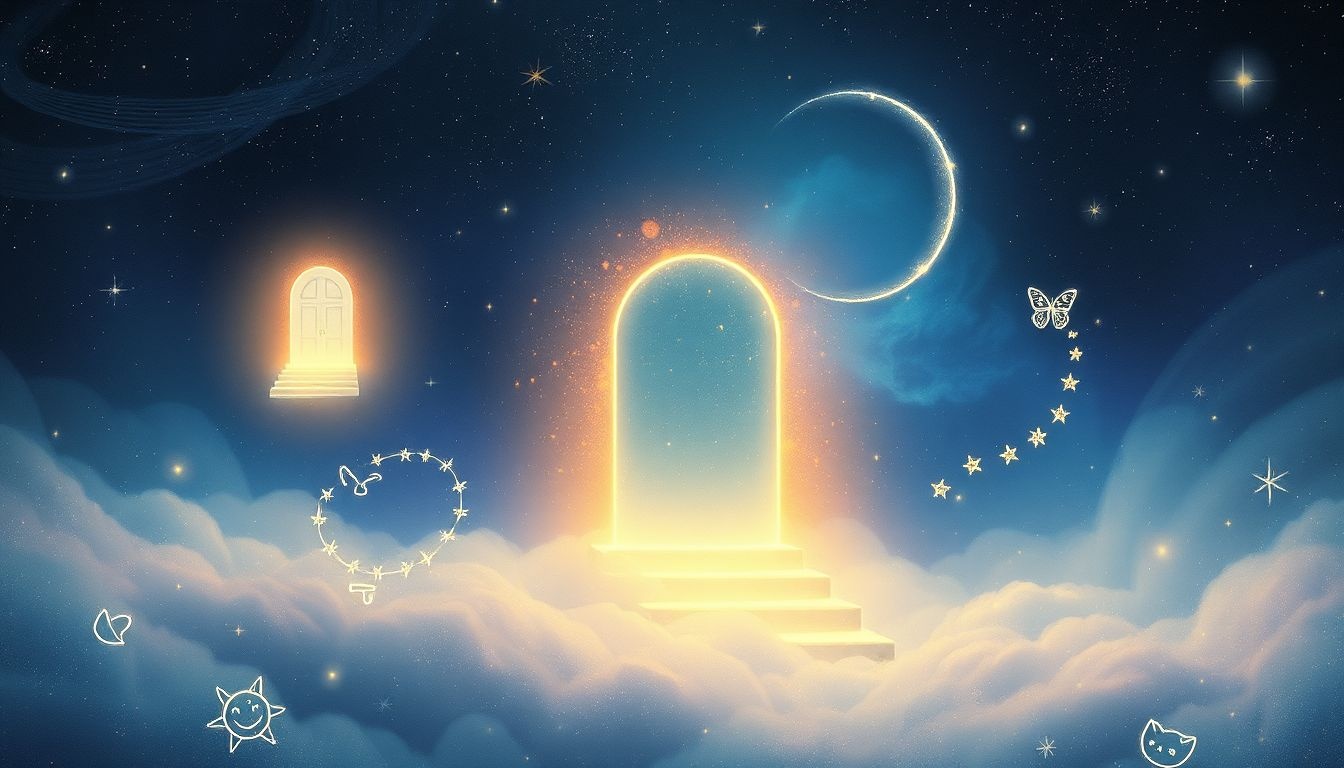 Drzwi wejściowe symbolizują powrót do wspomnień i dzieciństwa.