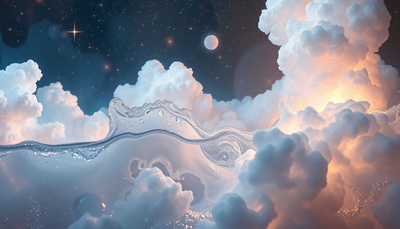 Musująca woda symbolizuje intensywne, zmienne emocje i oczyszczenie.