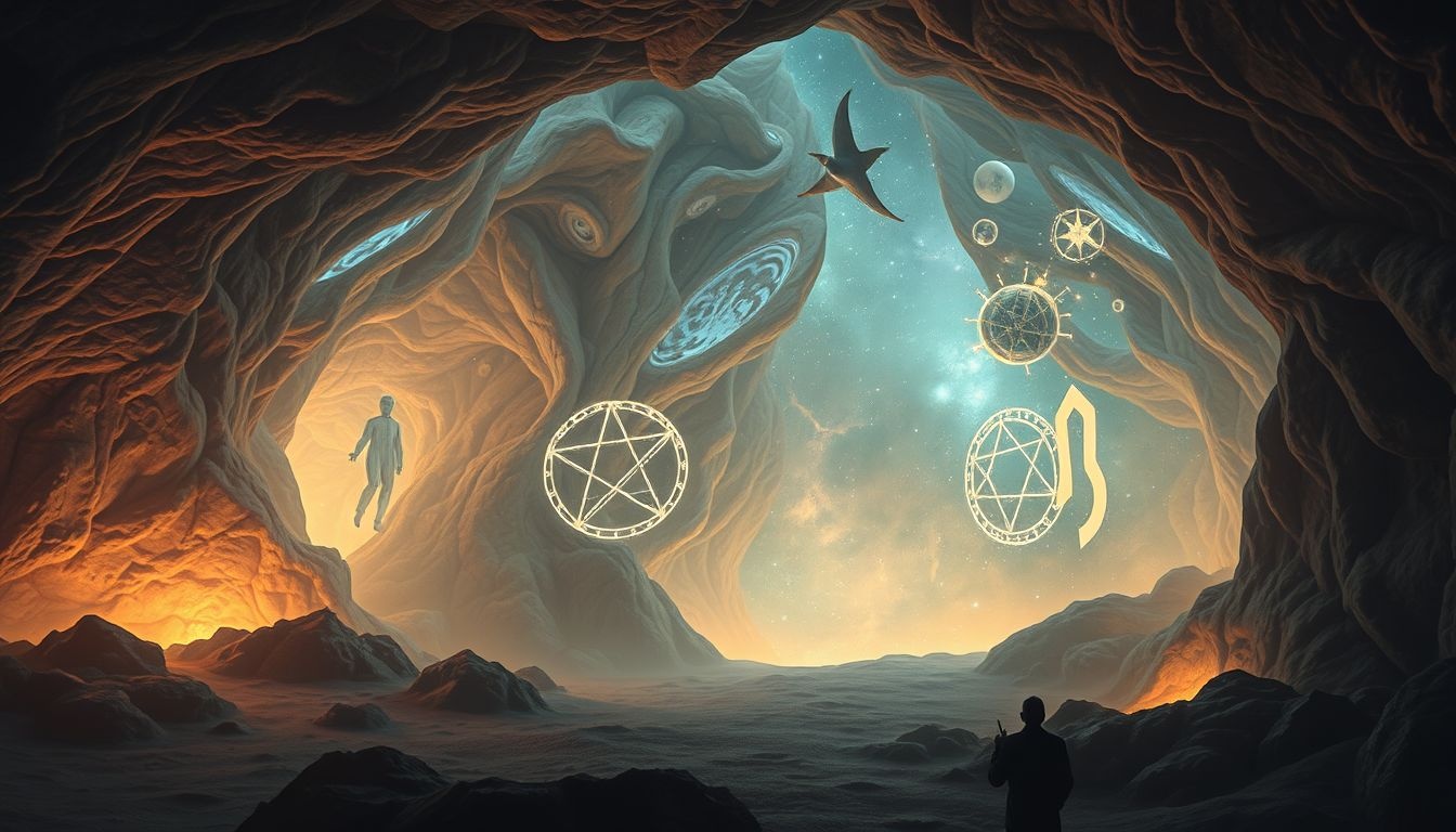 Jaskinia we śnie symbolizuje ukryte tajemnice podświadomości.
