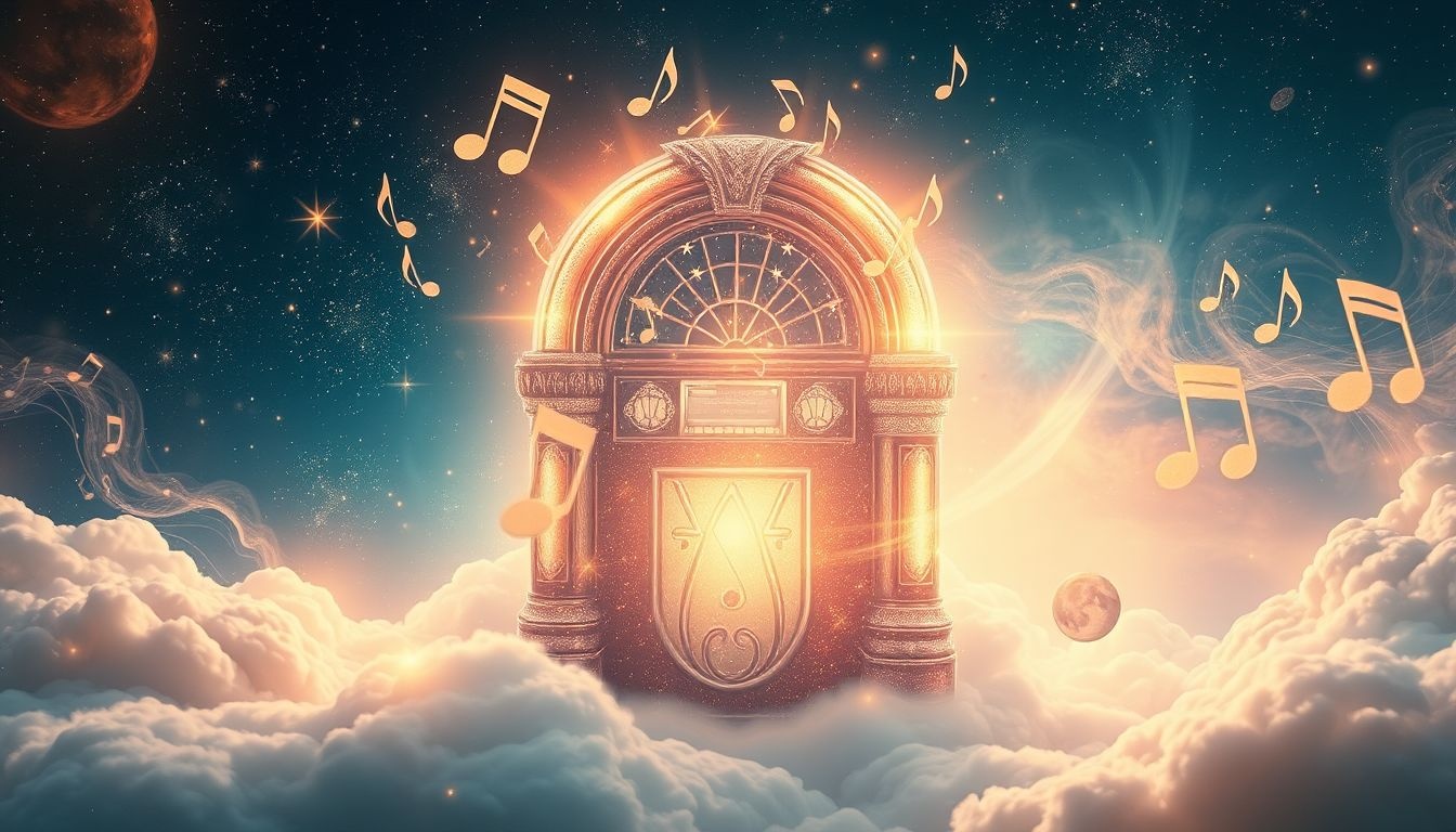 Jukebox symbolizuje wybór muzyki i życiowe wspomnienia.