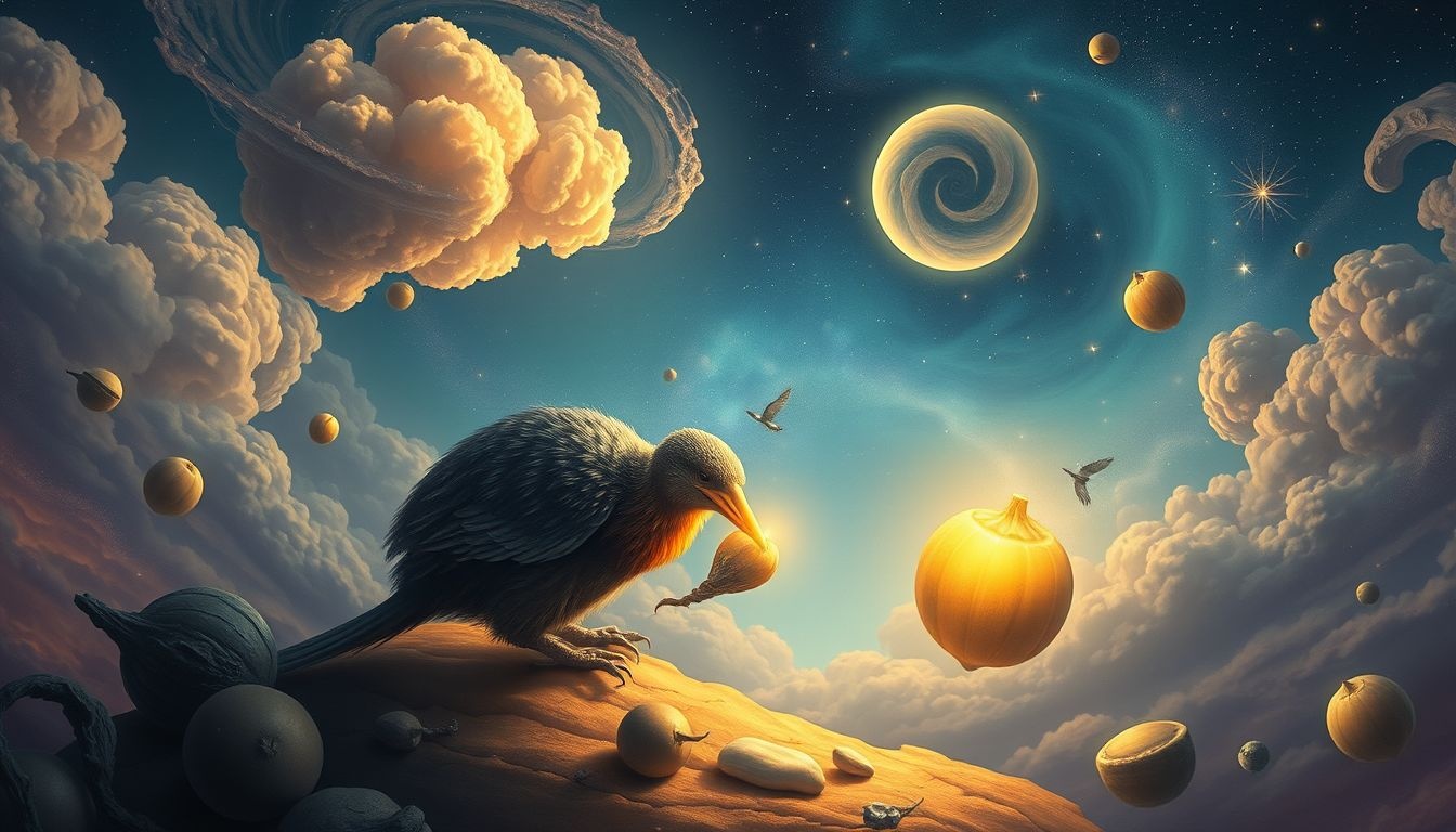 Kakadu jedząca orzechy symbolizuje mądrość i obfitość w snach.