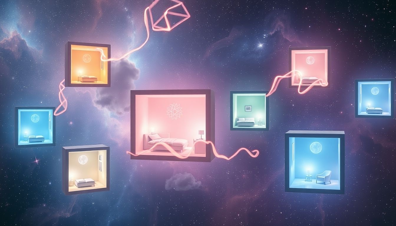 Pokoje symbolizują różne obszary ludzkiej osobowości i emocji.