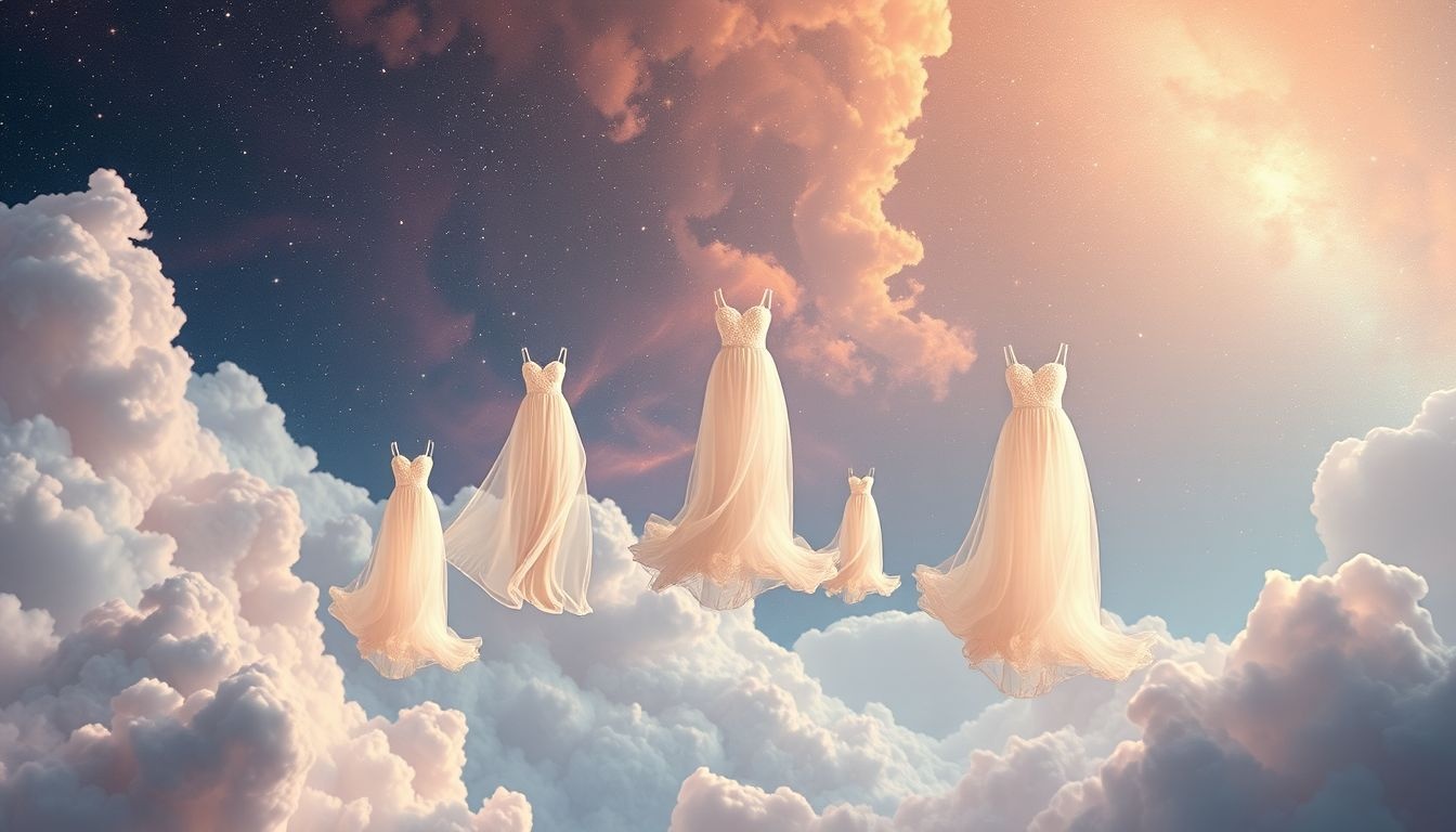 Przymierzanie sukni symbolizuje wybór życiowej drogi i tożsamości.