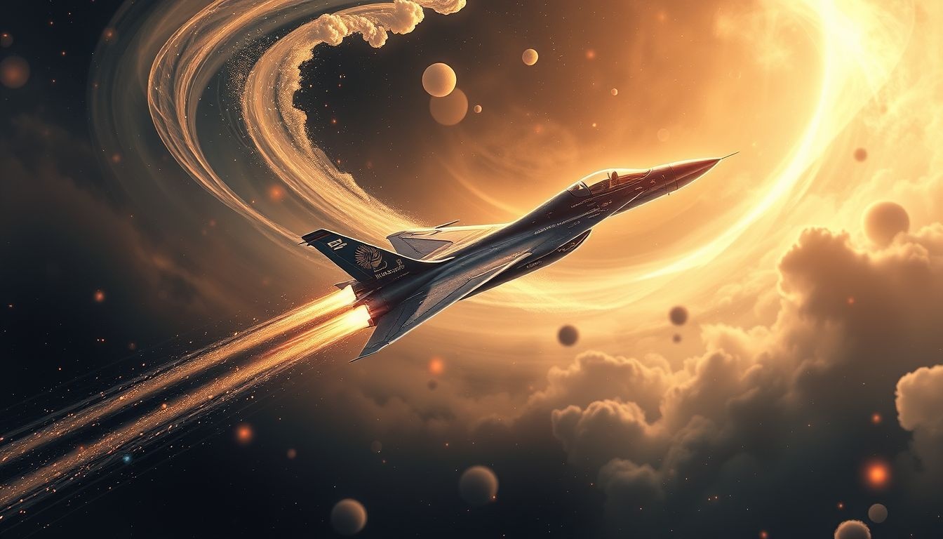 Akrobacje myśliwca symbolizują odwagę i niezwykłe umiejętności.