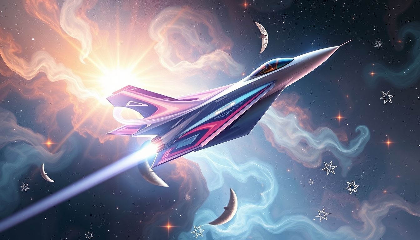 Samolot myśliwski atakujący symbolizuje wewnętrzne konflikty i wyzwania.