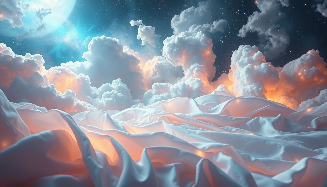 Sen o pościeli z jedwabiu sztucznego zwiastuje wygodę i luksus.