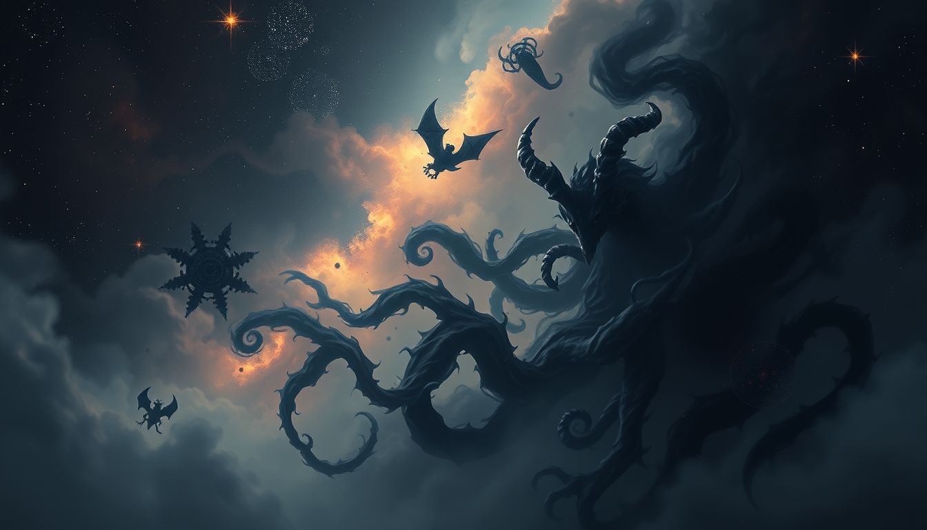 Demoniczny stalker symbolizuje wewnętrzne lęki i negatywne emocje.