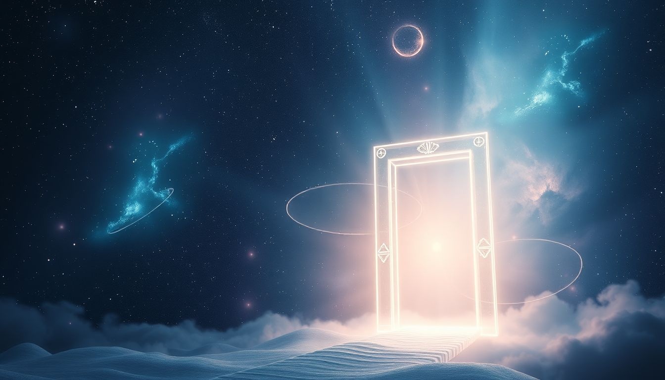 Stanie przed furtką symbolizuje ważne życiowe decyzje i refleksję.