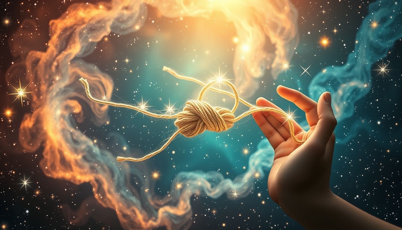 Udana próba rozplątania symbolizuje odzyskanie kontroli nad życiem.