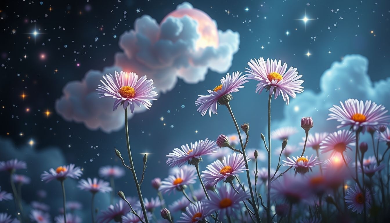 Astry w ogrodzie symbolizują spokój i harmonię duszy.