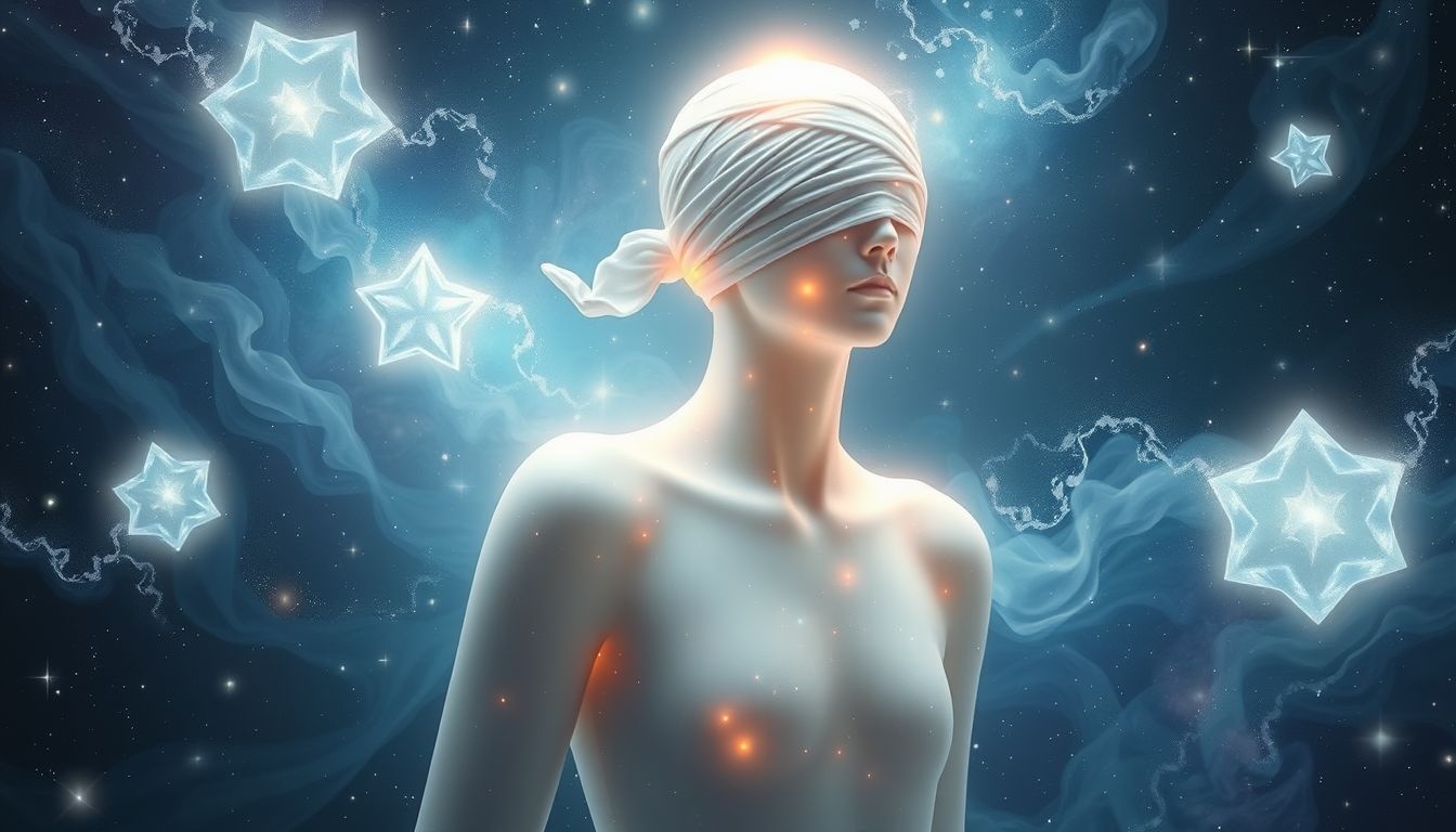 Bandaż na głowie symbolizuje ochronę i bezpieczeństwo podczas snów.