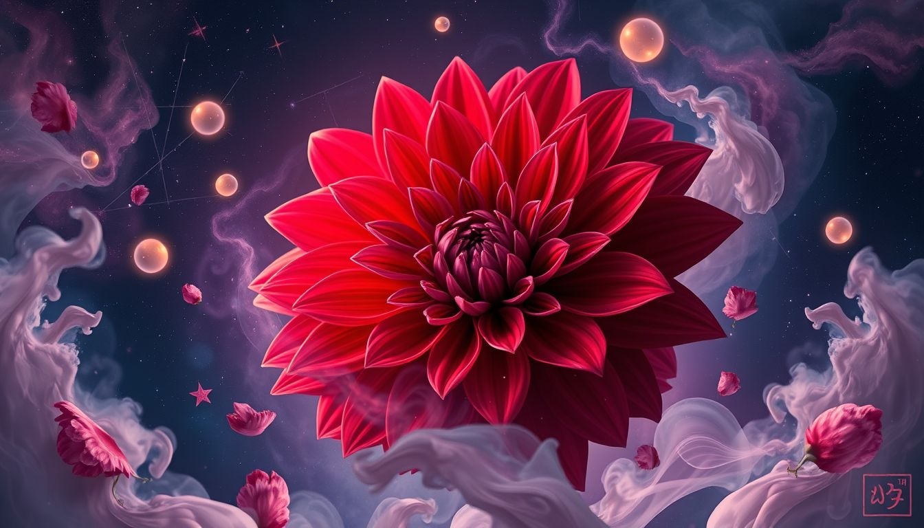 Czerwona dalia symbolizuje pasję i intensywne emocje w snach.