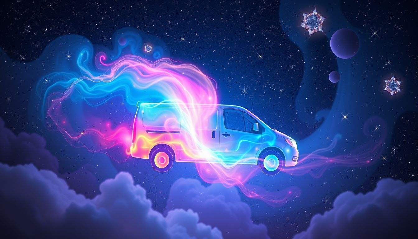 Czerwony minivan symbolizuje energię i pasję w życiu.