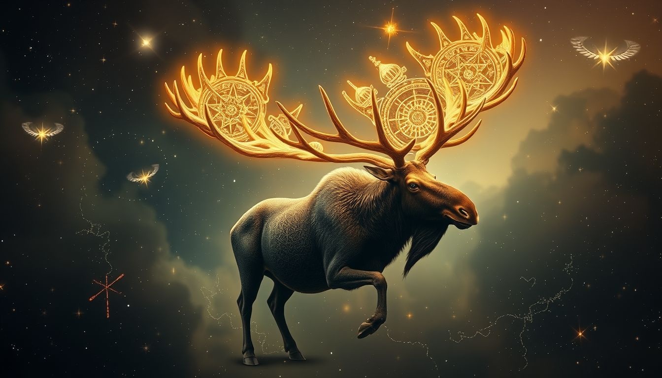 Łoś z porożem symbolizuje siłę, mądrość i ochronę we śnie.
