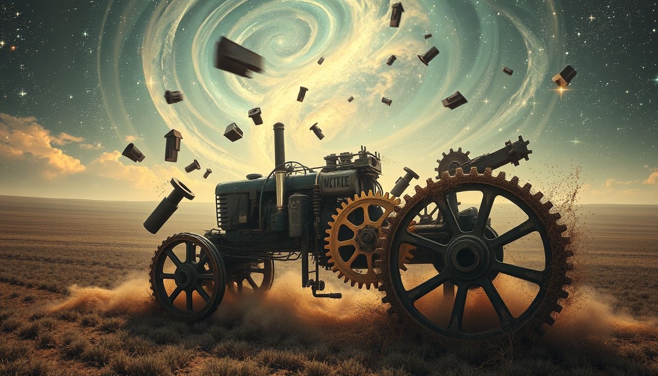 Sen o zepsutej maszynie rolniczej symbolizuje trudności życiowe.