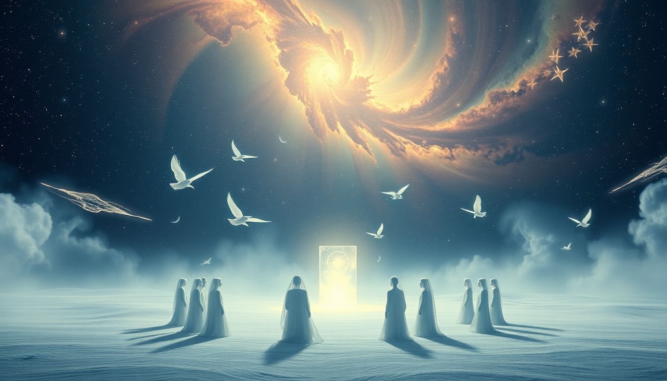 Przyjęcie pogrzebowe w plenerze symbolizuje emocjonalne oczyszczenie i żałobę.