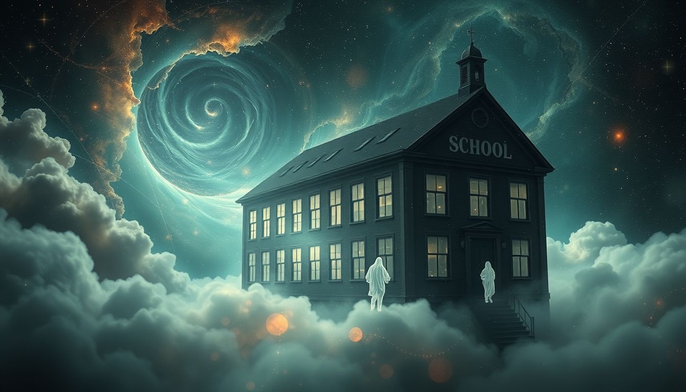 Sen o duchach w zamkniętej szkole symbolizuje nierozwiązane lęki.