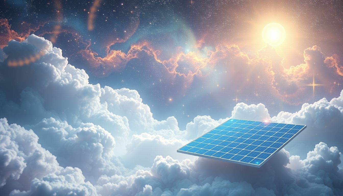 Sen o panelach słonecznych symbolizuje nową, czystą energię życia.