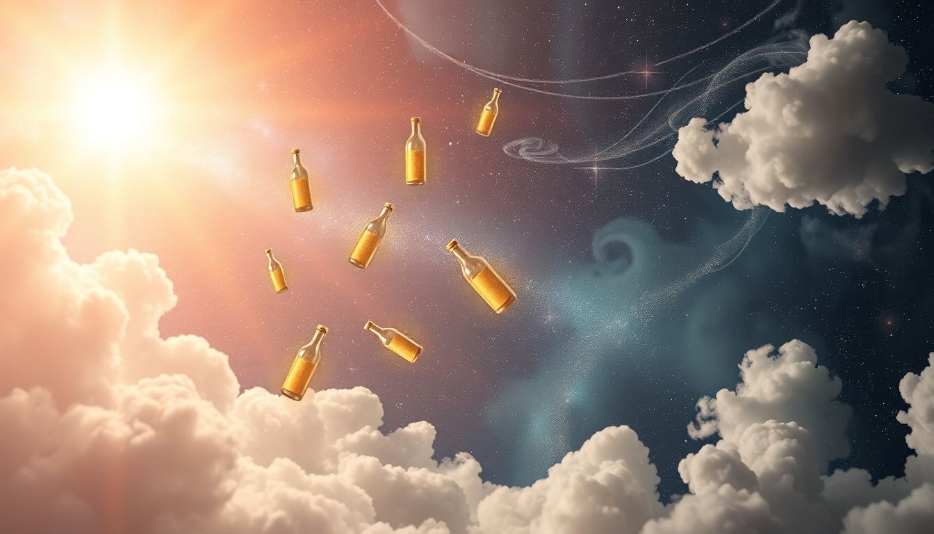 Spadający korek od szampana zwiastuje nagłe szczęście i błogosławieństwo.