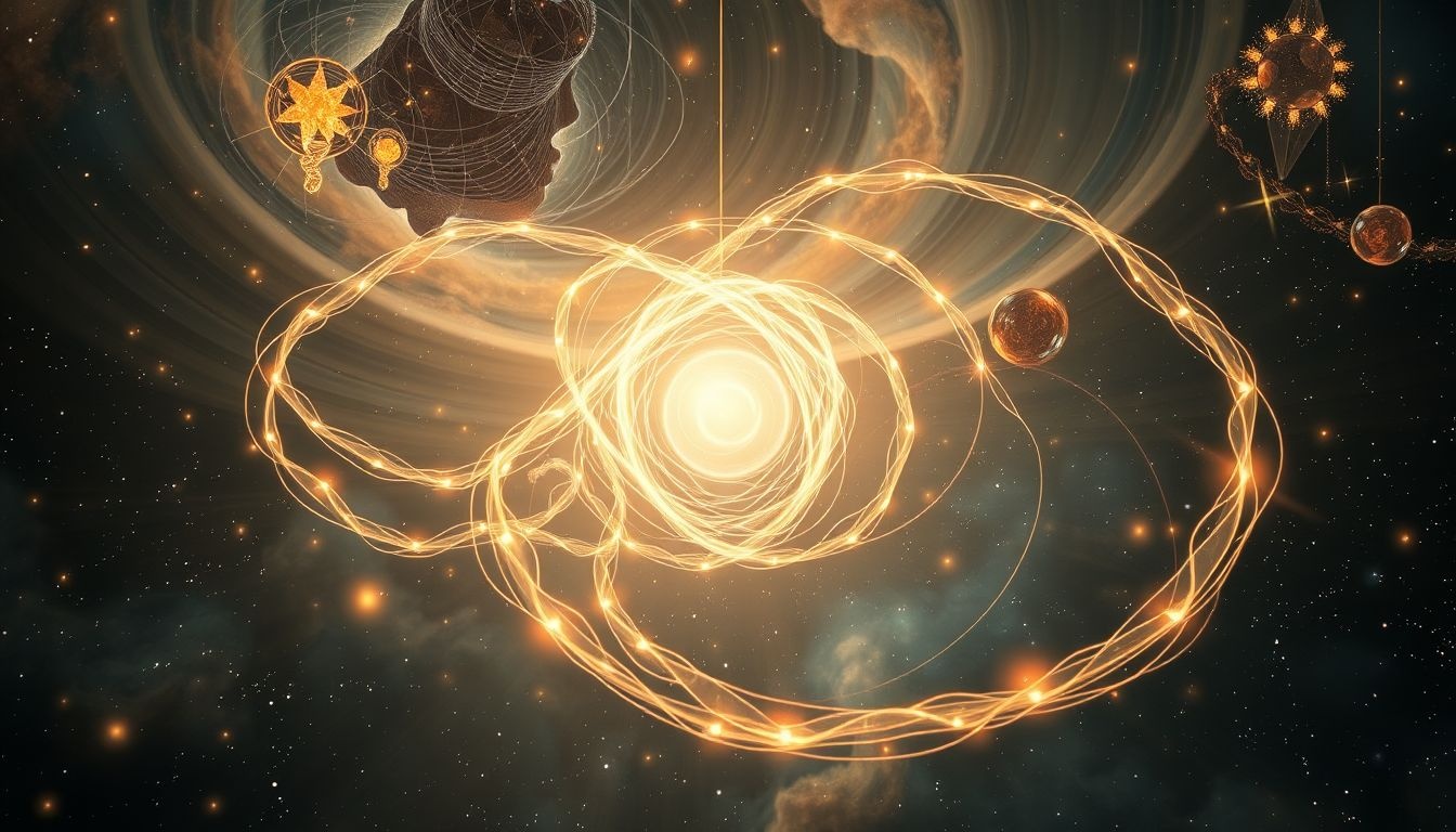 Szpulka symbolizuje cykl życia: nawijanie i rozwijanie nic.